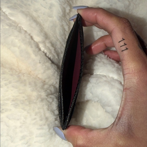 Saint Laurent Black Leather Textured Card Holder Wallet - Picture 8 of 8